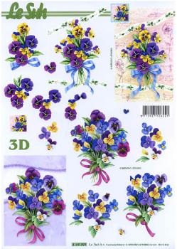 3D Schneidebogen Stiefmütterchensträusse